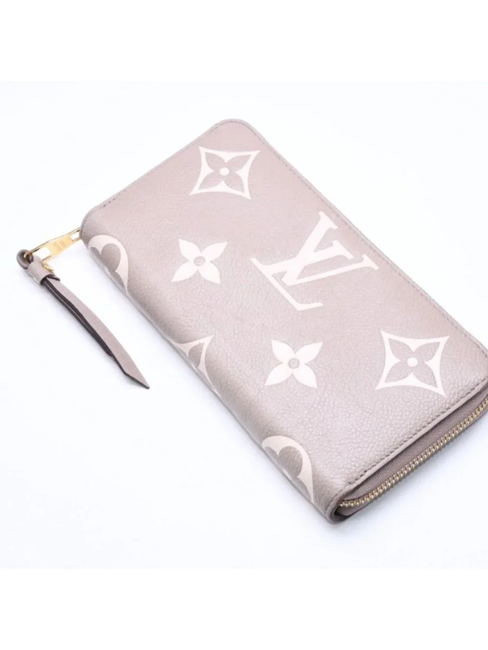 Louis Vuitton Monogram Empreinte Zippy Wallet Beige Ivory Gold